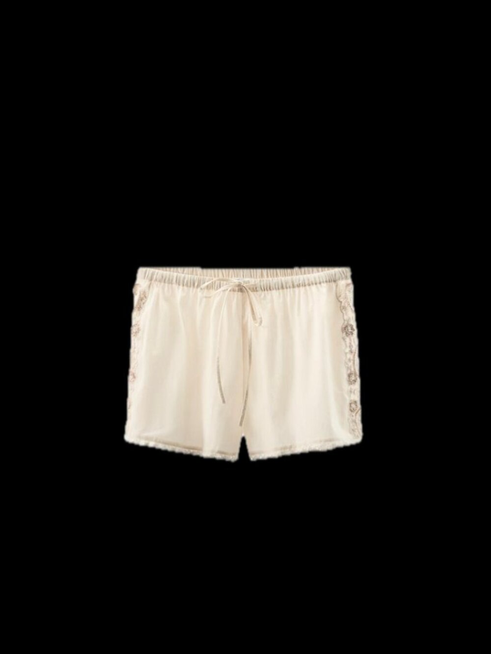 Zara Limited Edition Beaded Embroidered Lace Shorts XS Ivory